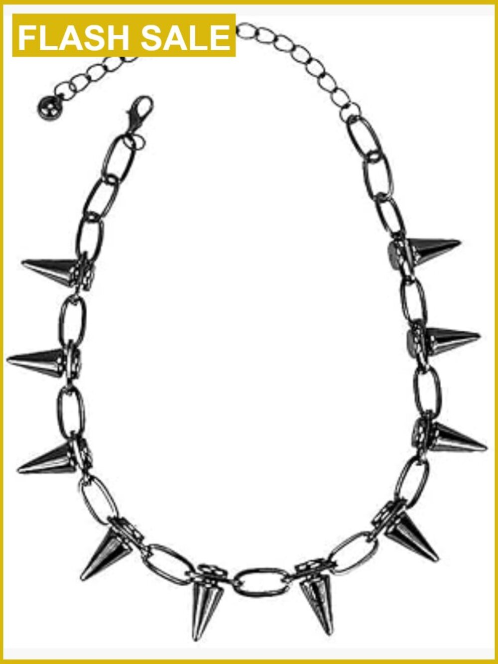 Punk Spiked Choker Necklace Heavy Chain Gothic Punk
